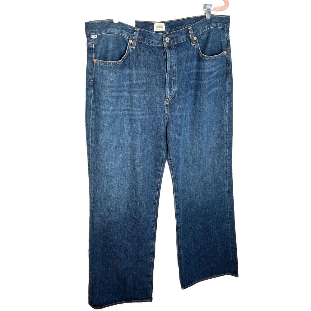 Citizens of Humanity Womens Blue Jeans Size 34 Annina High Rise Wide‎ Leg 33"